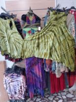 Pantalón afgano de rayón verde claro y mono 2 en 1