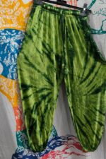 Pantalón Aladdín Batik de algodón orgánico Nepal color verde Kenia